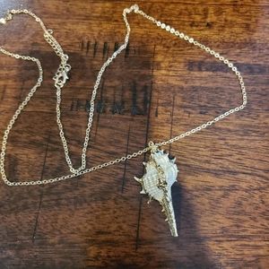 Gilded Spiral Shell Necklace